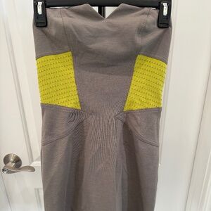 BCBG strapless grey and yellow dress brand new size 4